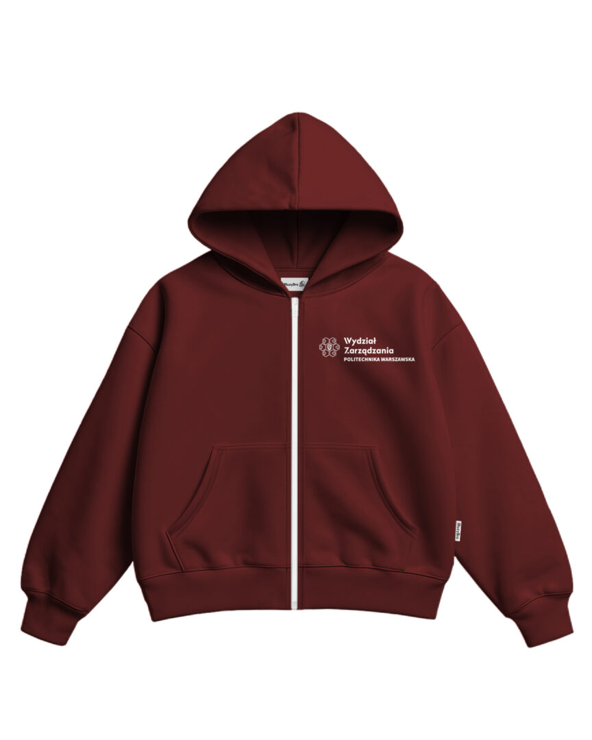 Bluza ultra boxy rozsuwana PW WZ | Logo z nazwą