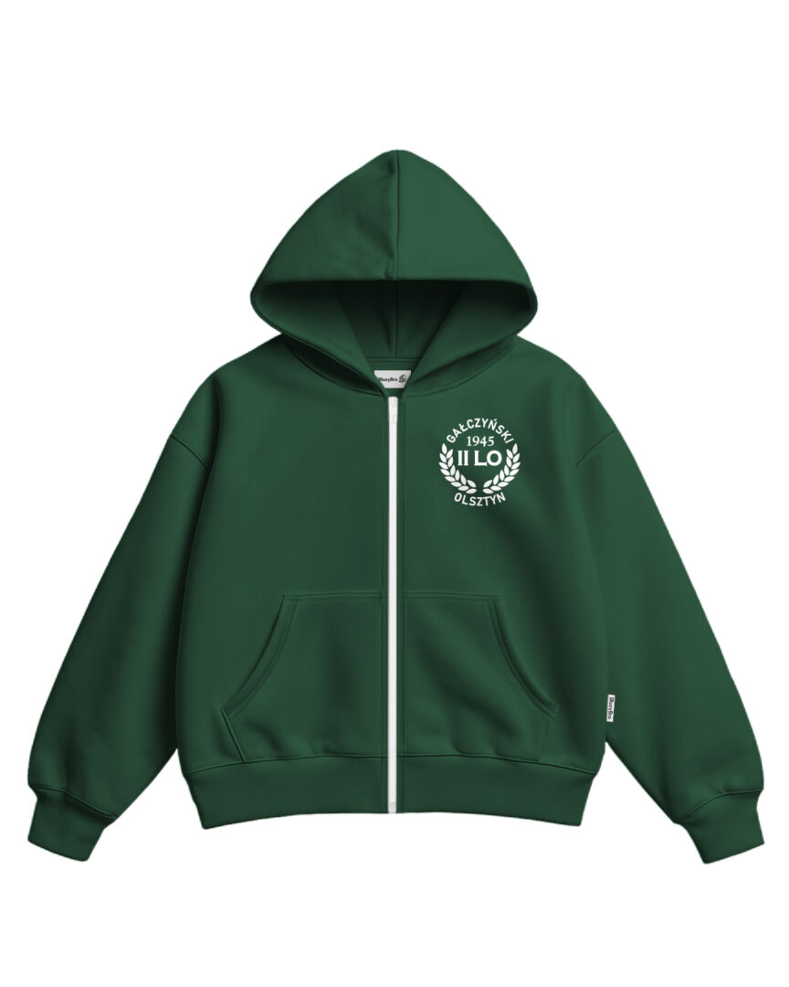 Bluza ultra boxy rozsuwana 2 LO Olsztyn | Haft
