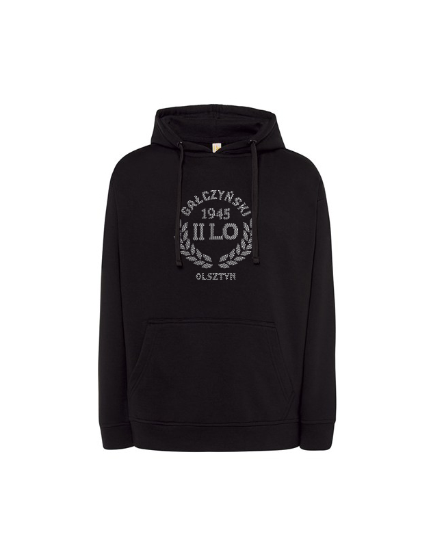 Bluza z kapturem 2 LO Olsztyn | Importowana z kryształkami