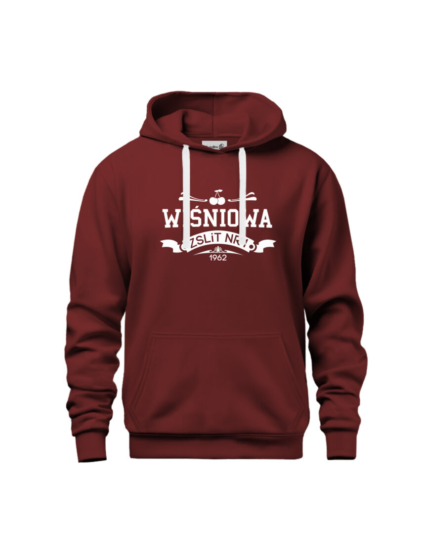 Bluza z kapturem ZSLiT nr 1 Wiśniowa | Duże